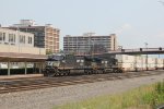 NS 4387 leads a westbound stack train
